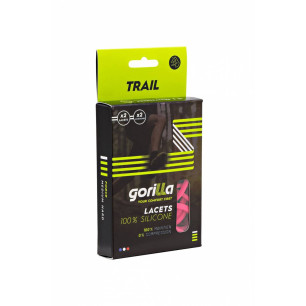 Gorilla Lacets Silicone Trail Rose Fluo Accroches Blanches