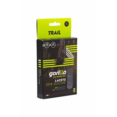 Gorilla Lacets Silicone Trail Gris Foncé Accroches Noires