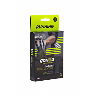 Gorilla Lacets Silicone Running Noir Accroches Noires