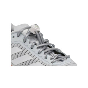 Gorilla Lacets Silicone Running Gris Silver Accroches Blanches
