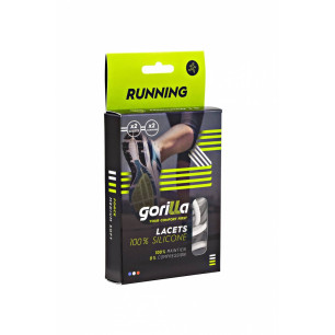 Gorilla Lacets Silicone Running Blanc Accroches Blanches