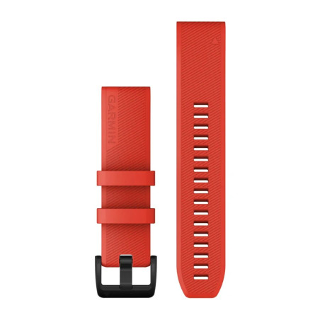 Garmin Quickfit 22 Watch Band Laser Red with Black Stainless Steel Hardware