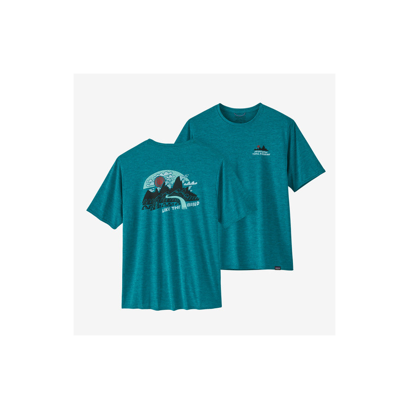 Patagonia M's Cap Cool Daily Graphic Shirt Lands Like The Wind Belay Blue X-Dye