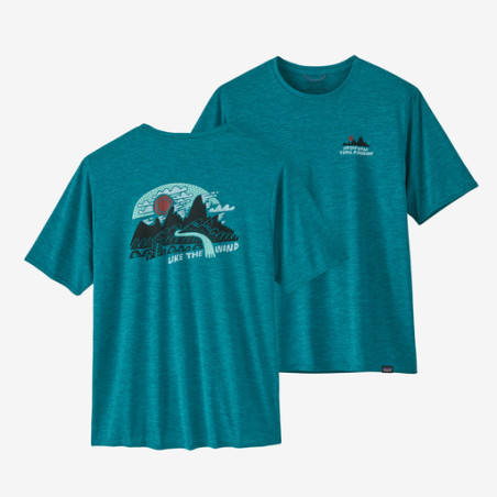 Patagonia M's Cap Cool Daily Graphic Shirt Lands Like The Wind Belay Blue X-Dye