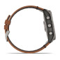 Garmin Fenix 7X Saphhire Solar Edition - Titane avec bracelet Cuir maron