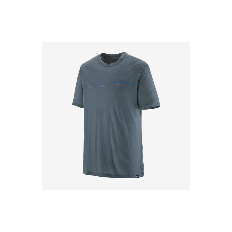 Patagonia M's Cap Cool Merino Graphic Shirt Fitz Roy Fader: Utility Blue