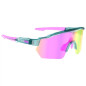AZR Lunettes de Soleil Race RX Crystale Vernie Turquoise/Ecran Hydrohobe Rose