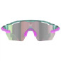 AZR Lunettes de Soleil Race RX Crystale Vernie Turquoise/Ecran Hydrohobe Rose