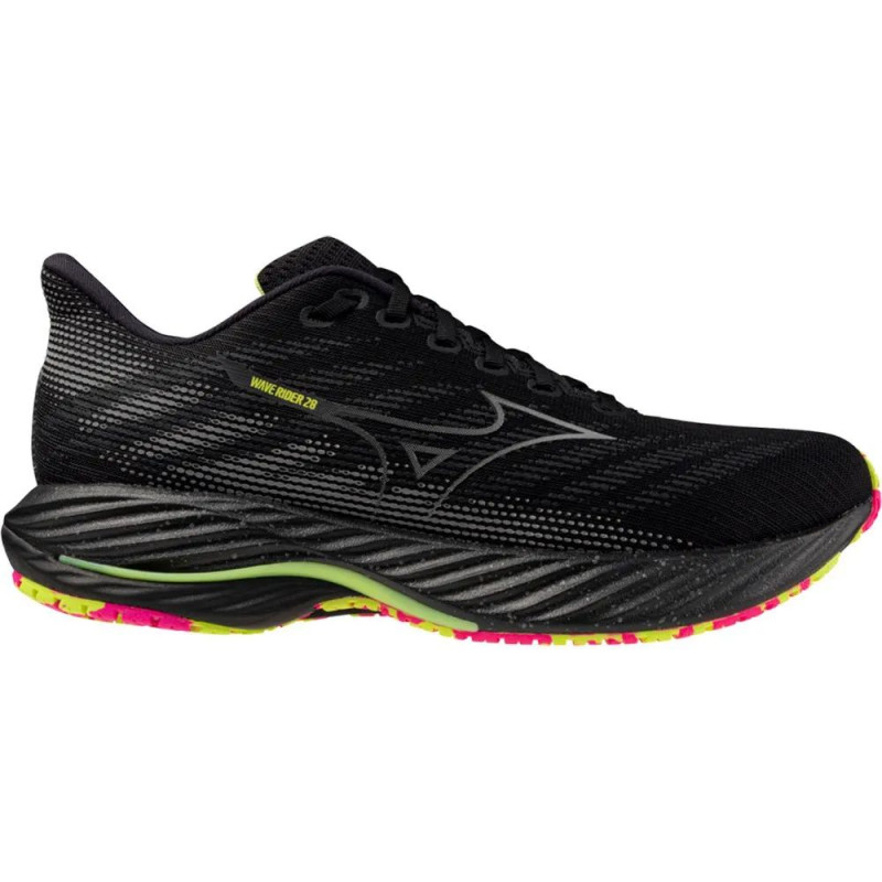 Mizuno Wave Rider 28 Noir/Rose/Jaune