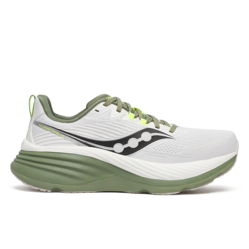 Saucony Hurricane 24 Homme White/Olivine