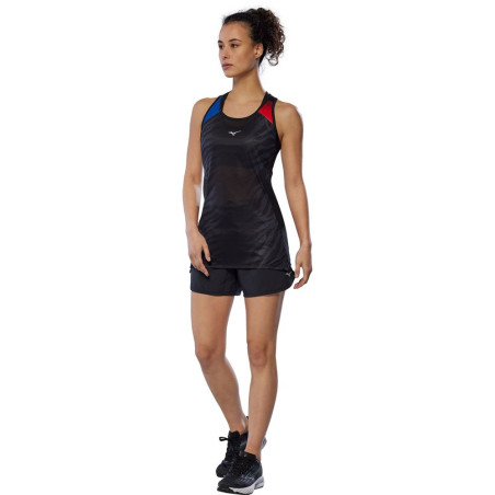 Mizuno DryAeroFlow Graphic Tank Femme Oni Red/Oni Blue