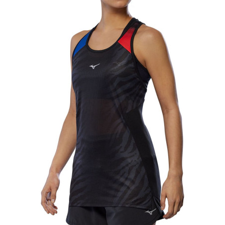 Mizuno DryAeroFlow Graphic Tank Femme Oni Red/Oni Blue