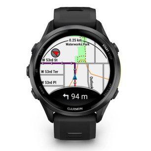 Garmin Forerunner 970 Titane Slate, Boîtier Noir, Bracelet Noir/Blanc Translucide