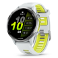 Garmin Forerunner 970 Titane Silver, Boîtier Blanc, Bracelet Blanc/Jaune Translucide