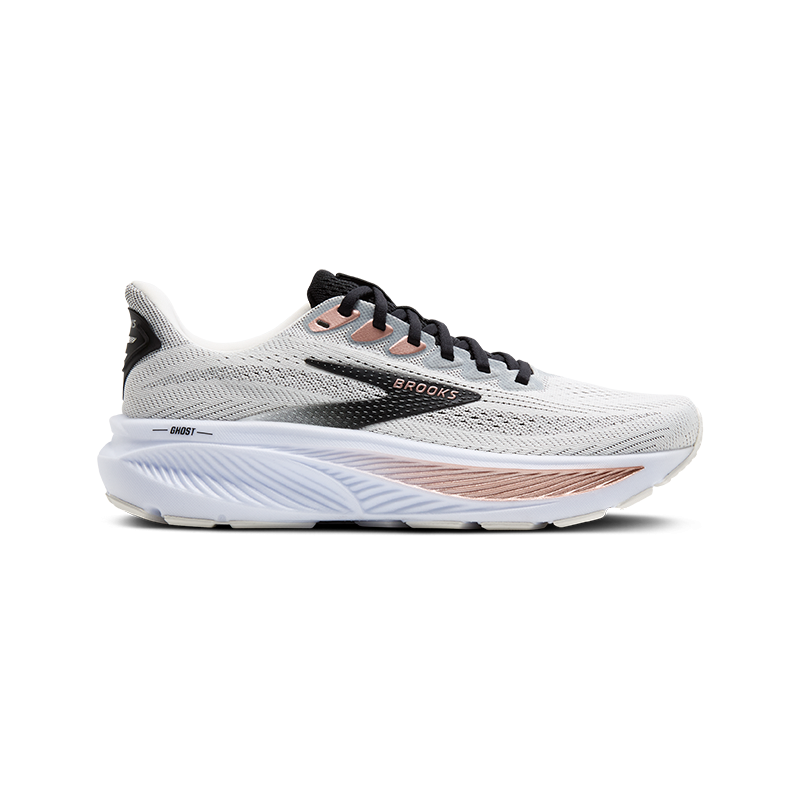 Brooks Ghost 17 Femme White/Black/Rose Gold
