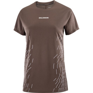 Salomon Sense Aero SS Tee GFX Femme Coffee Bean