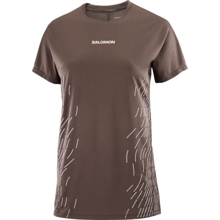 Salomon Sense Aero SS Tee GFX Femme Coffee Bean