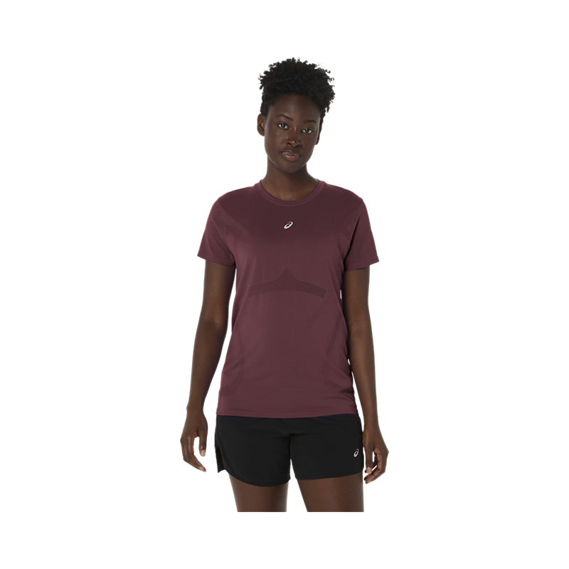 Asics Road Seamless SS Top Femme Dark Currant/Port Royal