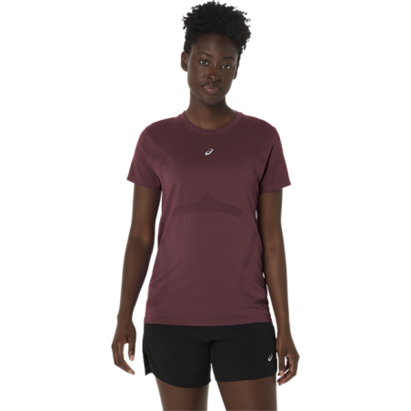 Asics Road Seamless SS Top Femme Dark Currant/Port Royal