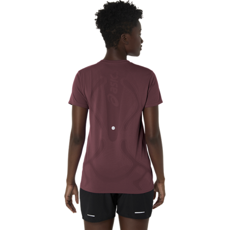 Asics Road Seamless SS Top Femme Dark Currant/Port Royal
