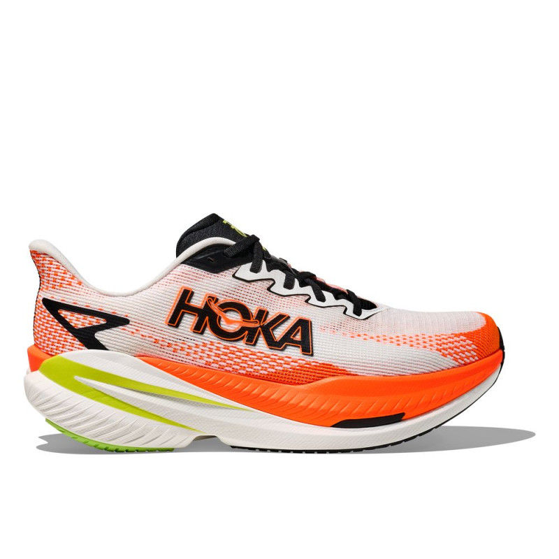 Hoka Mach X 3 Homme White/Neon Tangerine