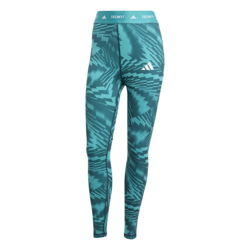 Adidas Techfit Print Legging 7/8 Femme Purple Teal