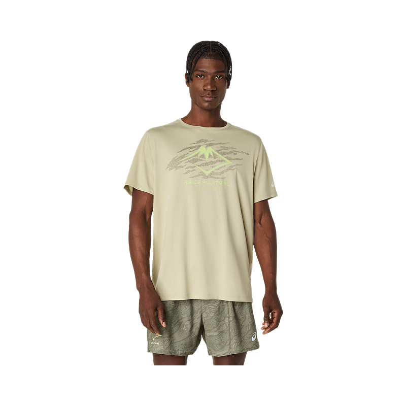 Asics Fujitrail Logo SS Top Homme Khaki