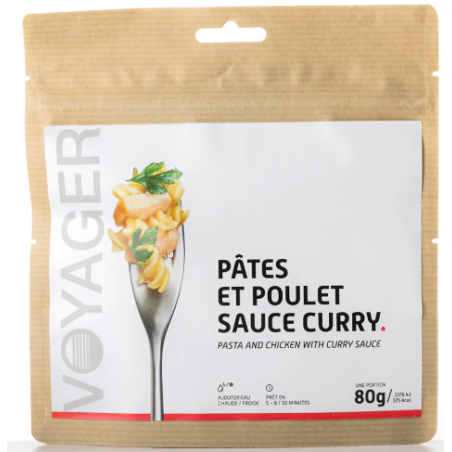 Voyager Pâtes Et Poulet Sauce Curry Lyophilisé