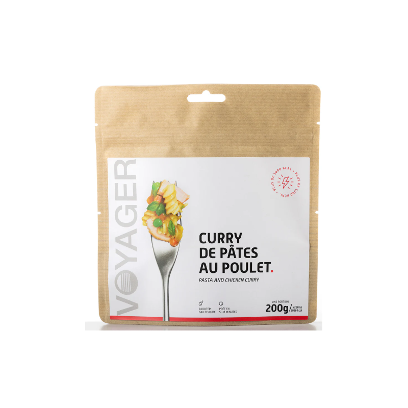 Voyager Curry De Pâtes Au Poulet Lyophilisé