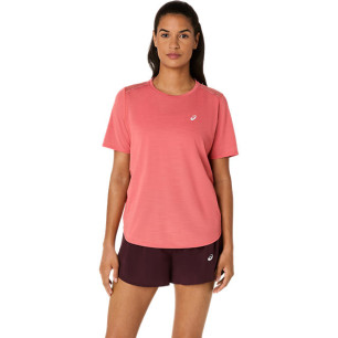 Asics Road SS Top Femme Dark Pink Clay