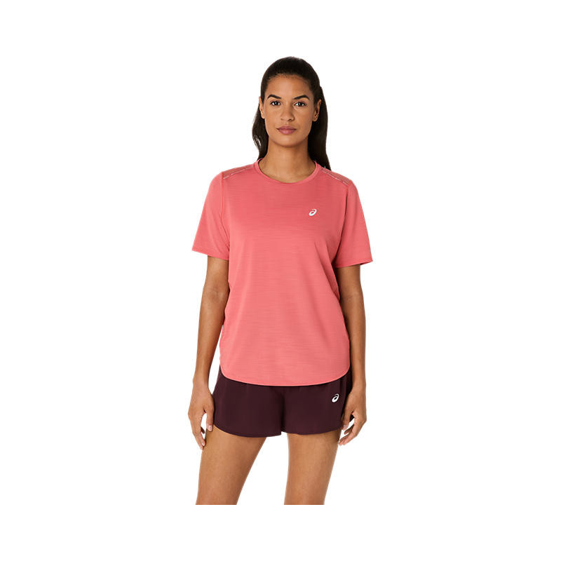 Asics Road SS Top Femme Dark Pink Clay