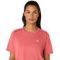 Asics Road SS Top Femme Dark Pink Clay