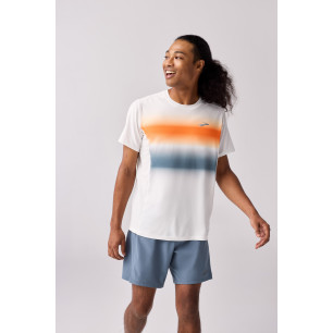 Brooks Tshirt Atmosphere Short Sleeve Homme White/Shadow Stripe