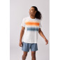 Brooks Tshirt Atmosphere Short Sleeve Homme White/Shadow Stripe