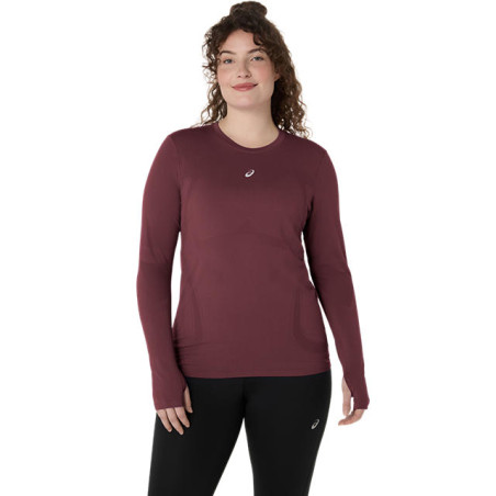 Asics Road Seamless LS Top Femme Dark Currant/Port Royal
