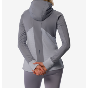 Mizuno Active Warmalite Hybrid Full Zip Hooded Long Sleeve Top Femme Quicksilver