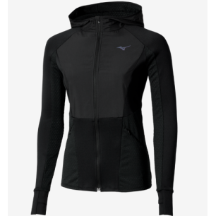 Mizuno Active Warmalite Hybrid Full Zip Hooded Long Sleeve Top Femme Black