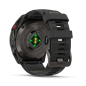 Garmin Fenix 8 Pro 51 mm AMOLED Sapphire, Titane Carbon Gray, Bracelet Silicone Noir/Gris Galet