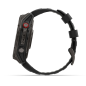 Garmin Fenix 8 Pro 51 mm AMOLED Sapphire, Titane Carbon Gray, Bracelet Silicone Noir/Gris Galet