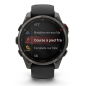 Garmin Fenix 8 Pro 47 mm AMOLED Sapphire, Titane Carbon Gray, Bracelet Silicone Noir/Gris Galet