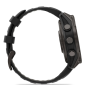Garmin Fenix 8 Pro 47 mm AMOLED Sapphire, Titane Carbon Gray, Bracelet Silicone Noir/Gris Galet