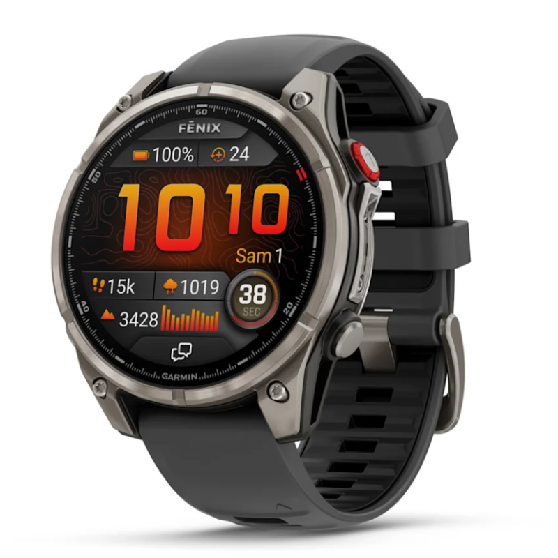 Garmin Fenix 8 Pro 47 mm AMOLED Sapphire, Titanium, Bracelet Silicone Graphite/Noir