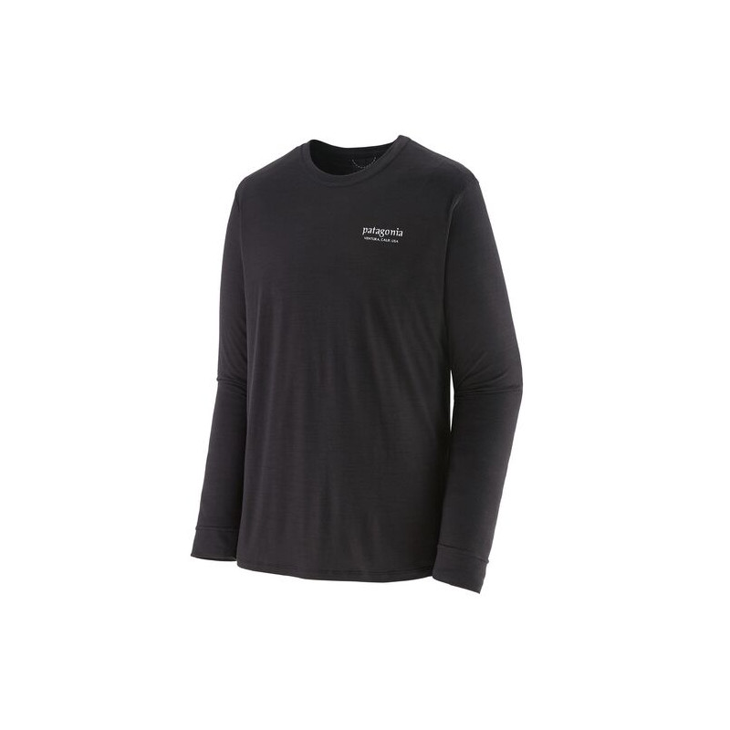 Patagonia Cap Cool Merino Blend Graphic Shirt Homme Hertage Header Black