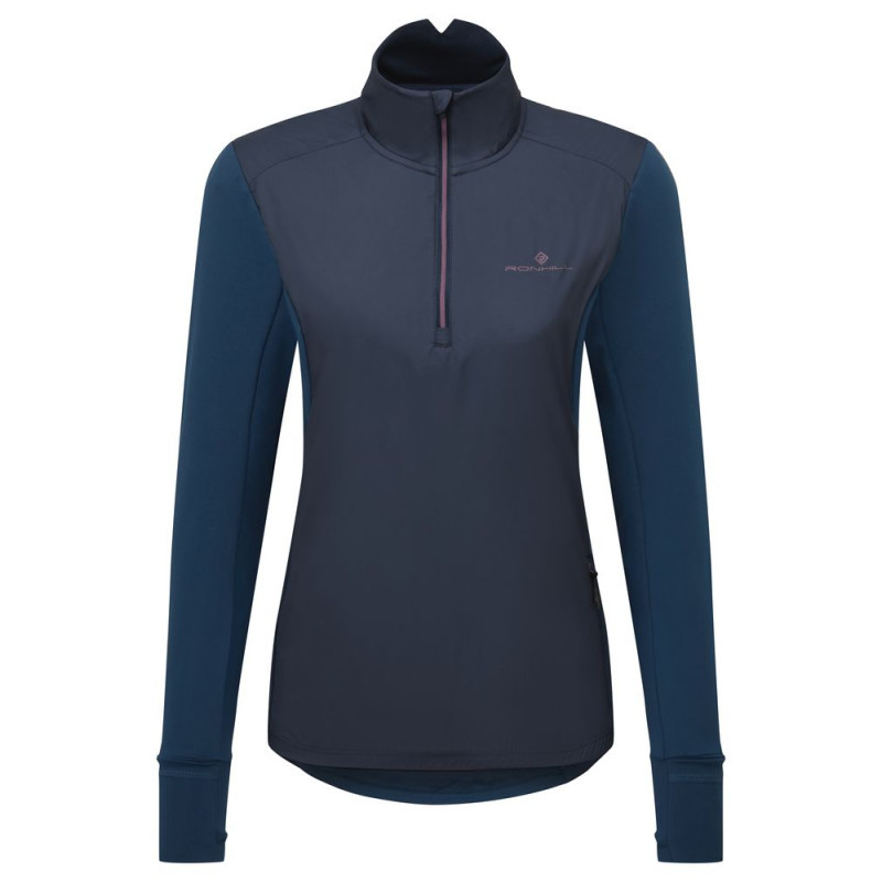 Ronhill Tech Wind Block 1/2 Zip Femme Dark Navy/Dusty Tulip