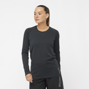 Salomon Sense Aero Seamless Tee Femme Deep Black