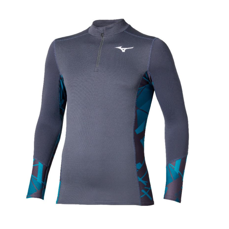 Mizuno BT Virtual Body G5 Half Zip Homme Odyssey Gray/Capri Breeze