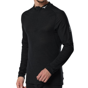 Mizuno Breath Thermo Premium Merino Wool Shirt Half Zip Homme Black