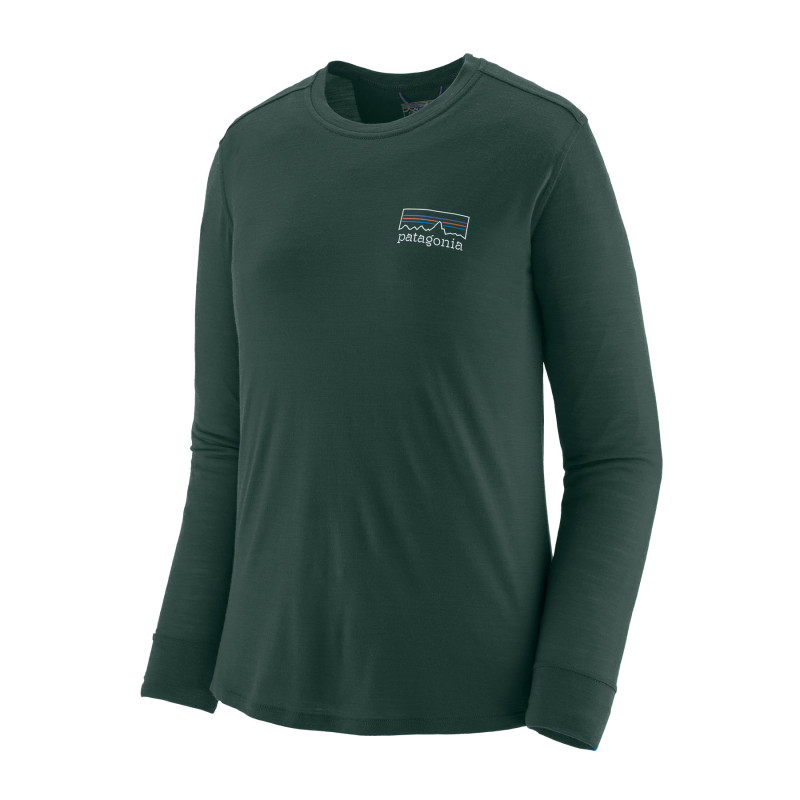 Patagonia Long-Sleeved Capilene® Cool Merino Blend Graphic Shirt Femme Fitz Roy Strata/Cascade Green