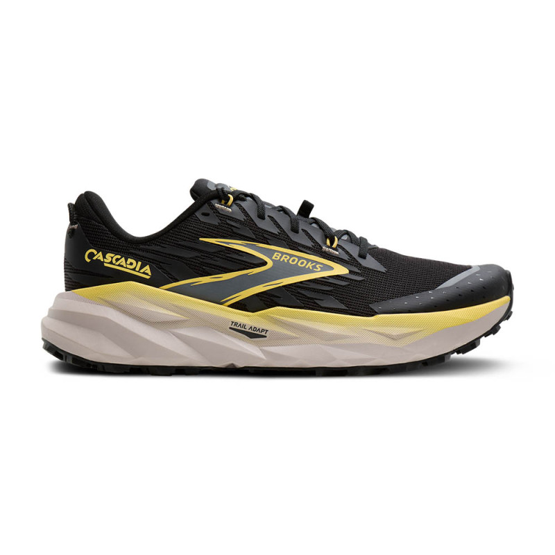 Brooks Cascadia 19 Homme Black/Yellow/Chateau