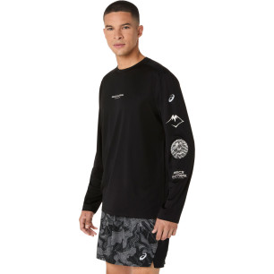 Asics Fujitrail Logo Ls Top Homme Performance Black/Carrier Grey/Cool Grey